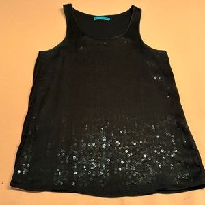 Alice + Olivia silk Tank Top. Black. Size Small.